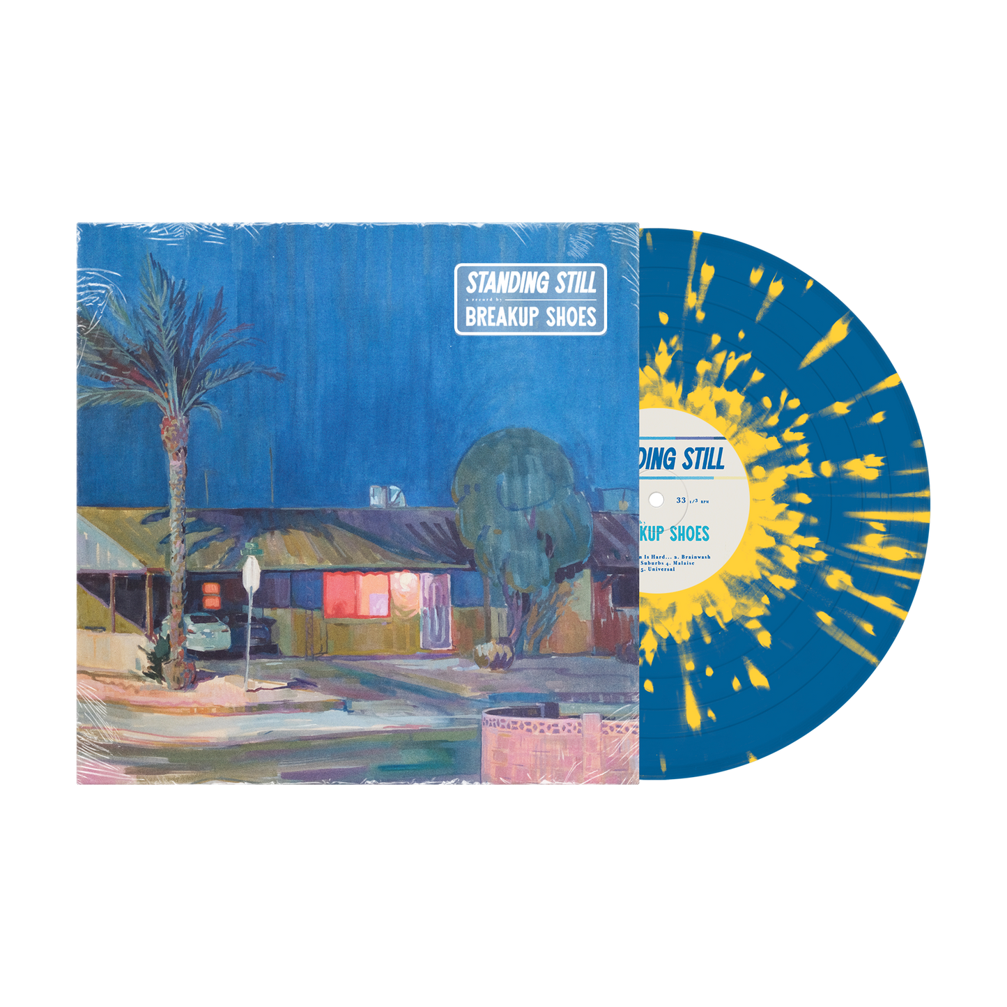 Breakup Shoes - "Standing Still" Music LP3 - (Blue with Yellow Splatter)